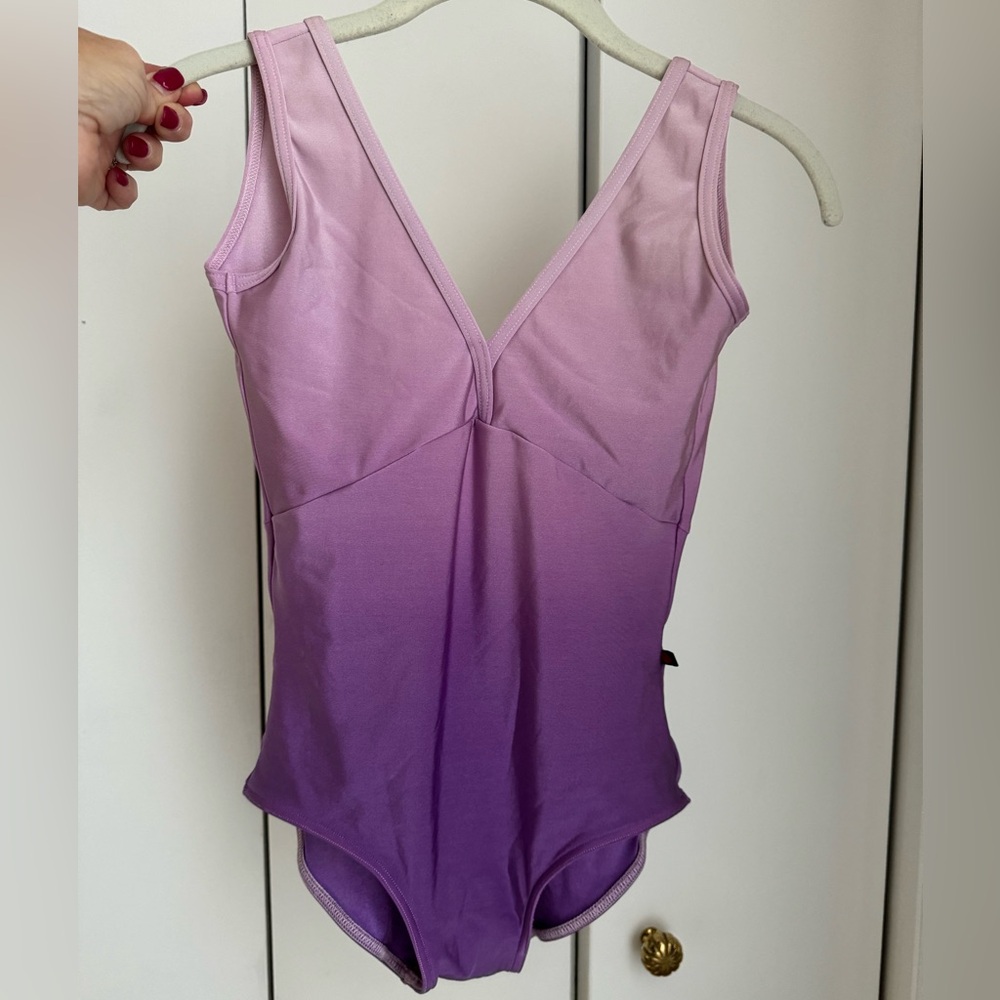 Yumiko BLACK LABEL Alishia Ballet Leotard Purple ambre blend SZ L RARE